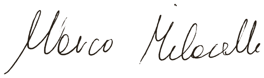 Firma autografa di Marco Milanello